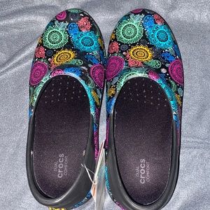 Black multicolor crocs